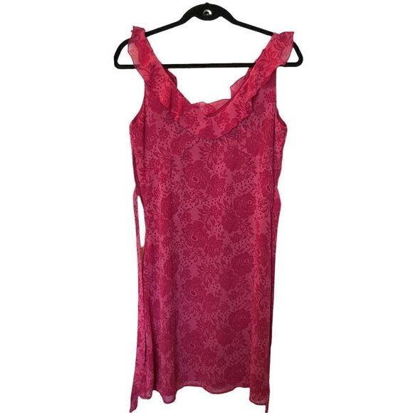 Old Navy collection sun dress Midi sleeveless cranberry v neck lined Size 6 - Picture 2 of 7